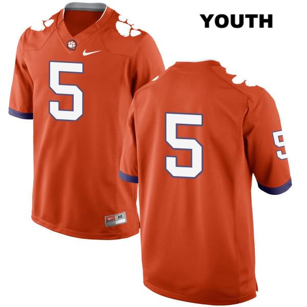 Youth Clemson Tigers #5 Tee Higgins Stitched Orange Authentic Nike No Name NCAA College Football Jersey ZXP2746TD
